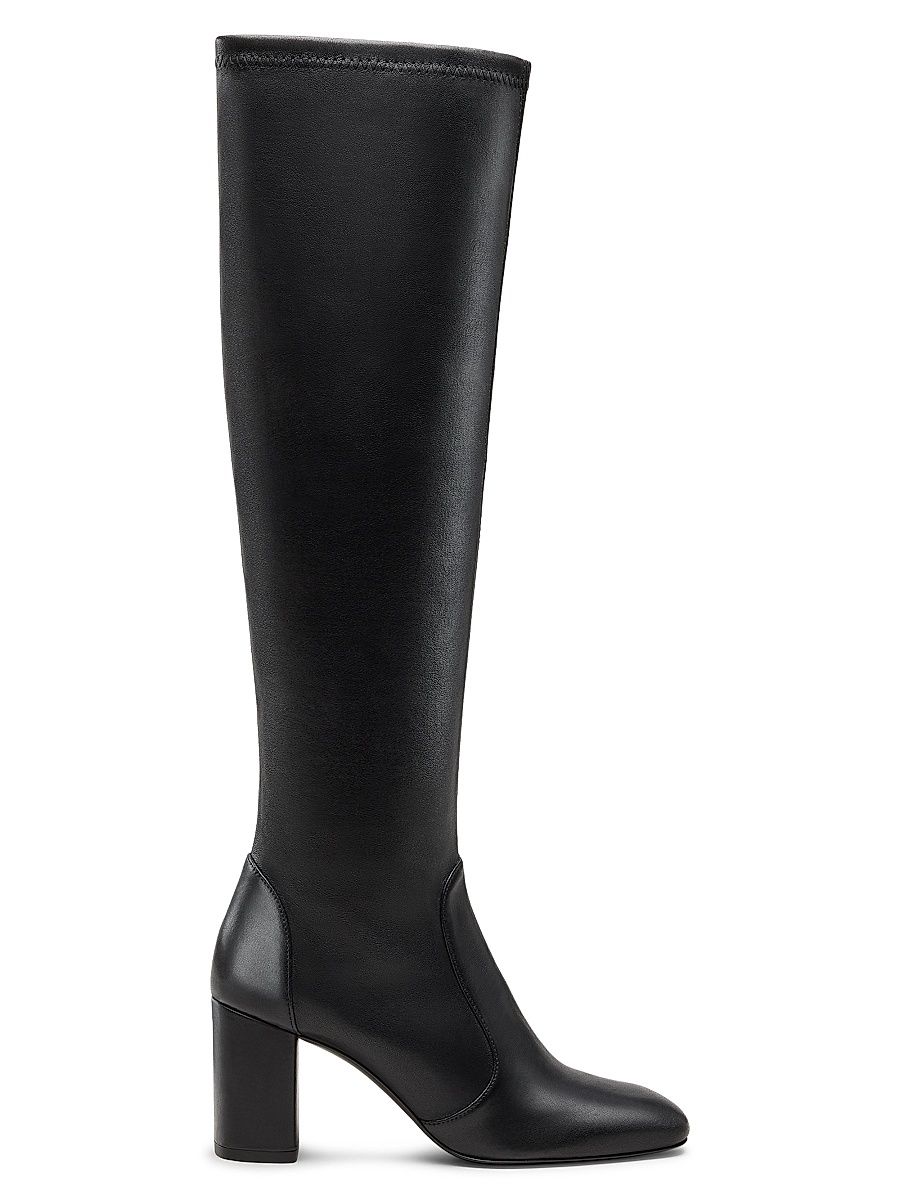Women's Lucie 75MM Leather Boots - Black - Size 9.5