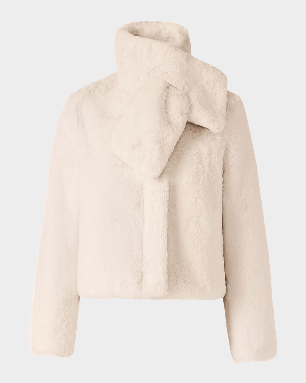 Kendell Faux Fur Coat with Detachable Scarf
