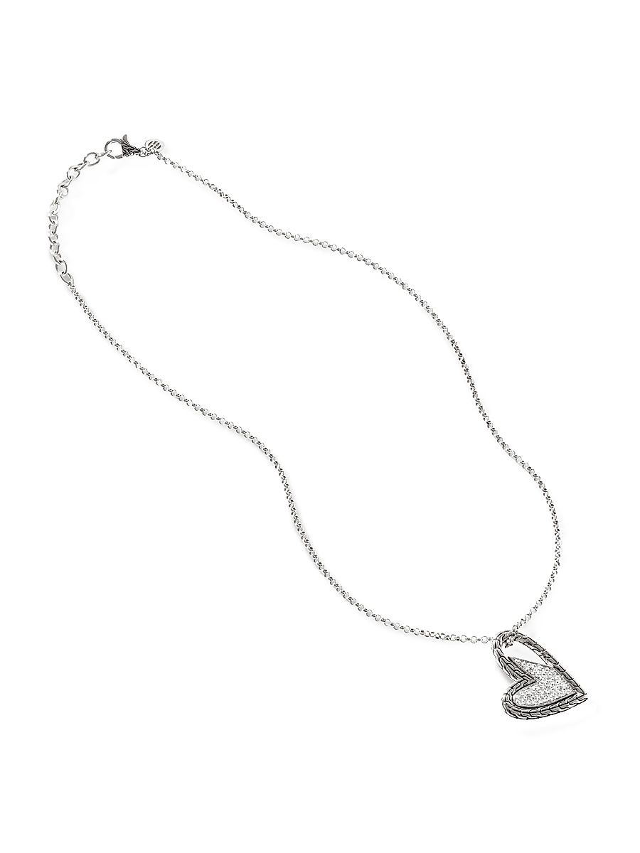 Women's Classic Chain Manah Sterling Silver & 0.28 TCW Diamond Heart Pendant Necklace