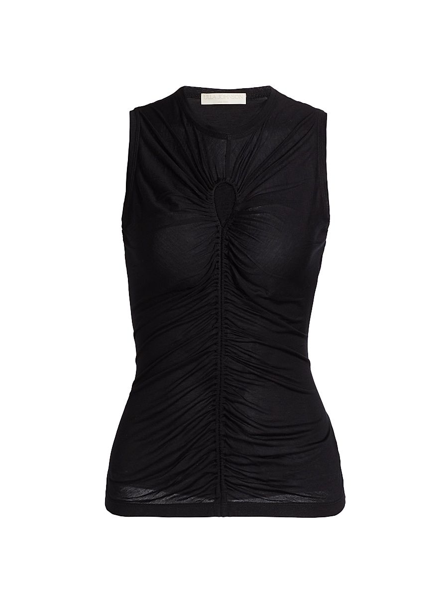 Women's Tissue Weight Jersey Gabi Top - Noir - Size XL