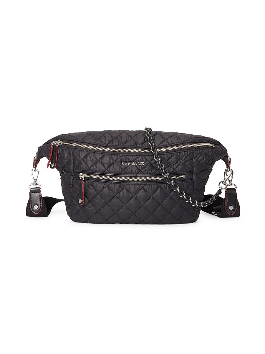Women's Medium Quilted Crossbody Sling Bag - Black
