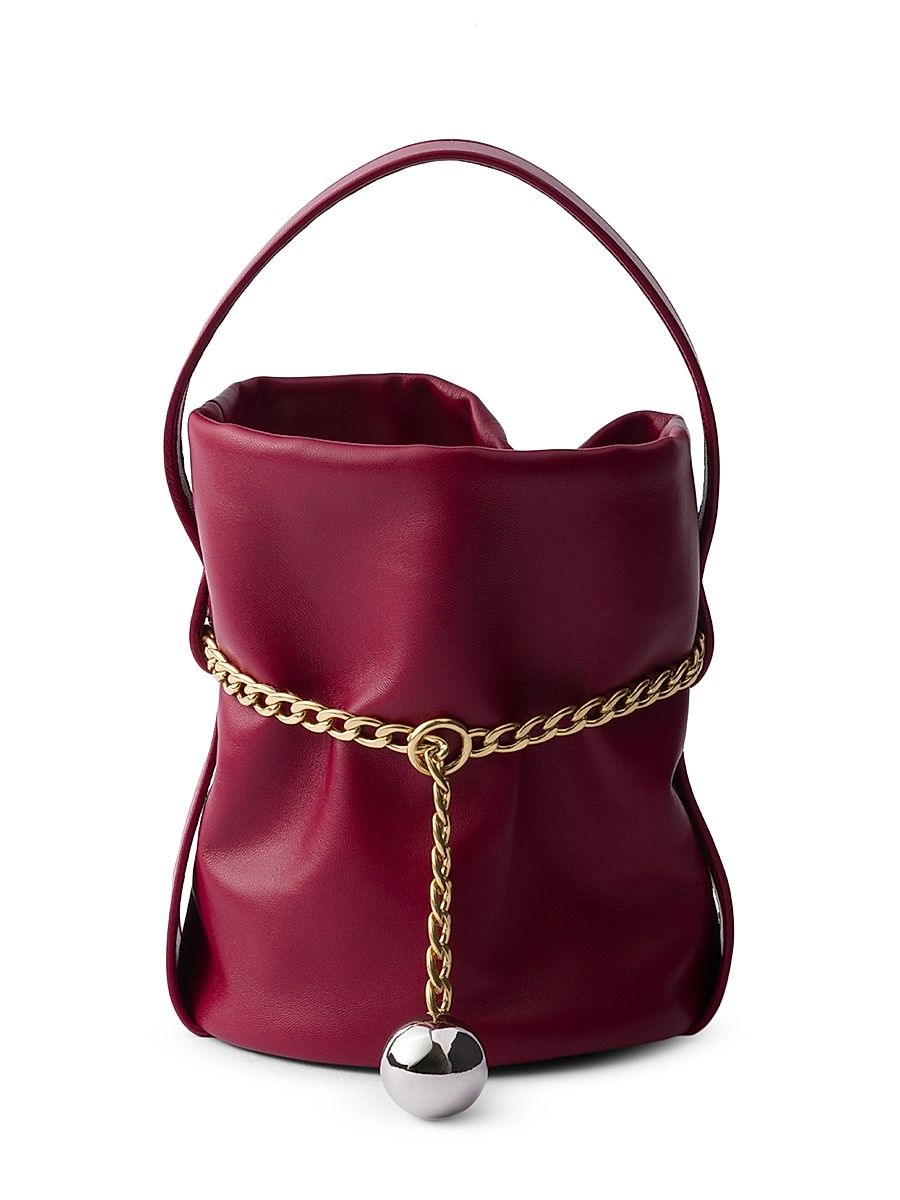 Women's Petit Sac Noir Nappa Leather Mini-Bucket Bag - Dark Pink