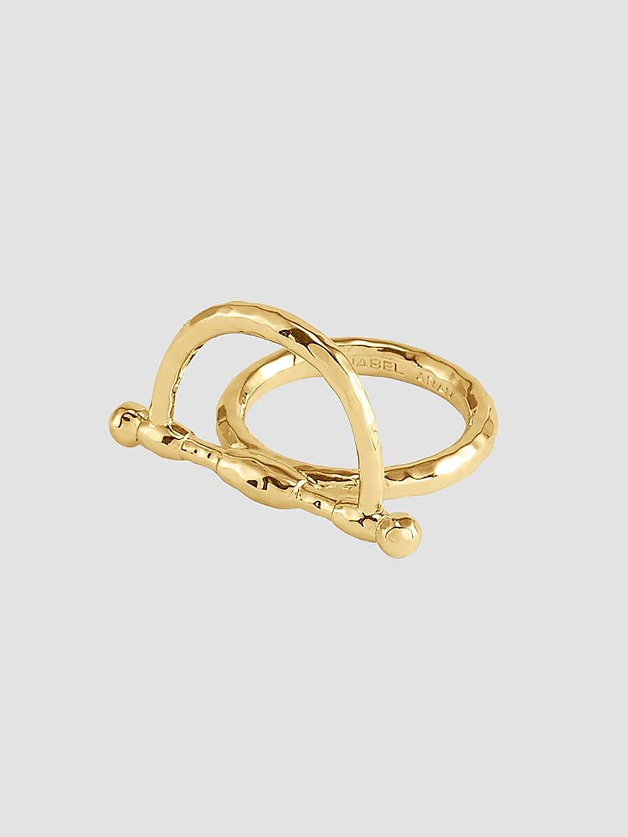 Women's Cheval 18K-Gold-Plated Horsebit Ring - Gold - Size 5