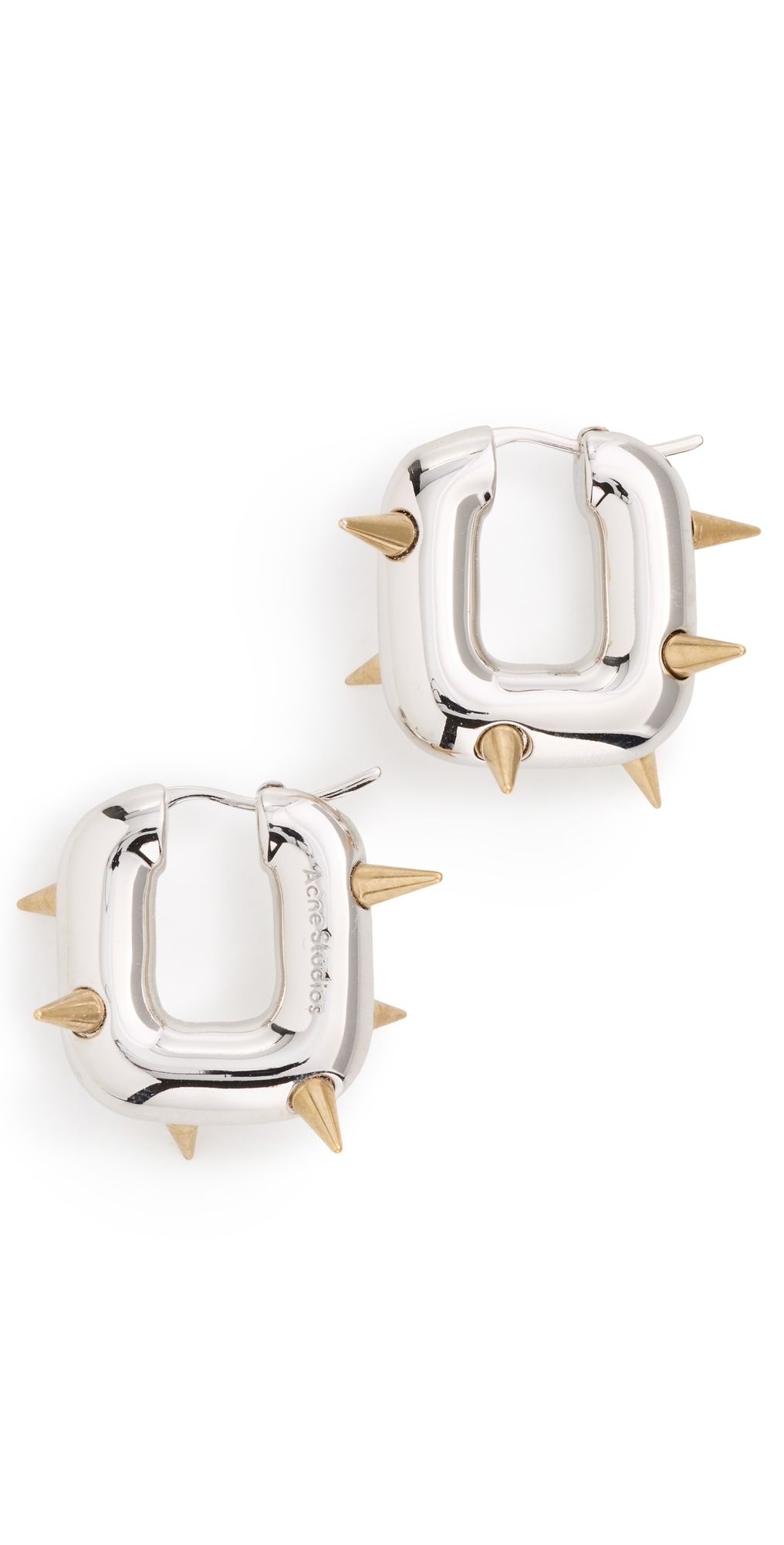 Acne Studios Chunky Loop Earrings Silver/Semi Matte Gold One Size
