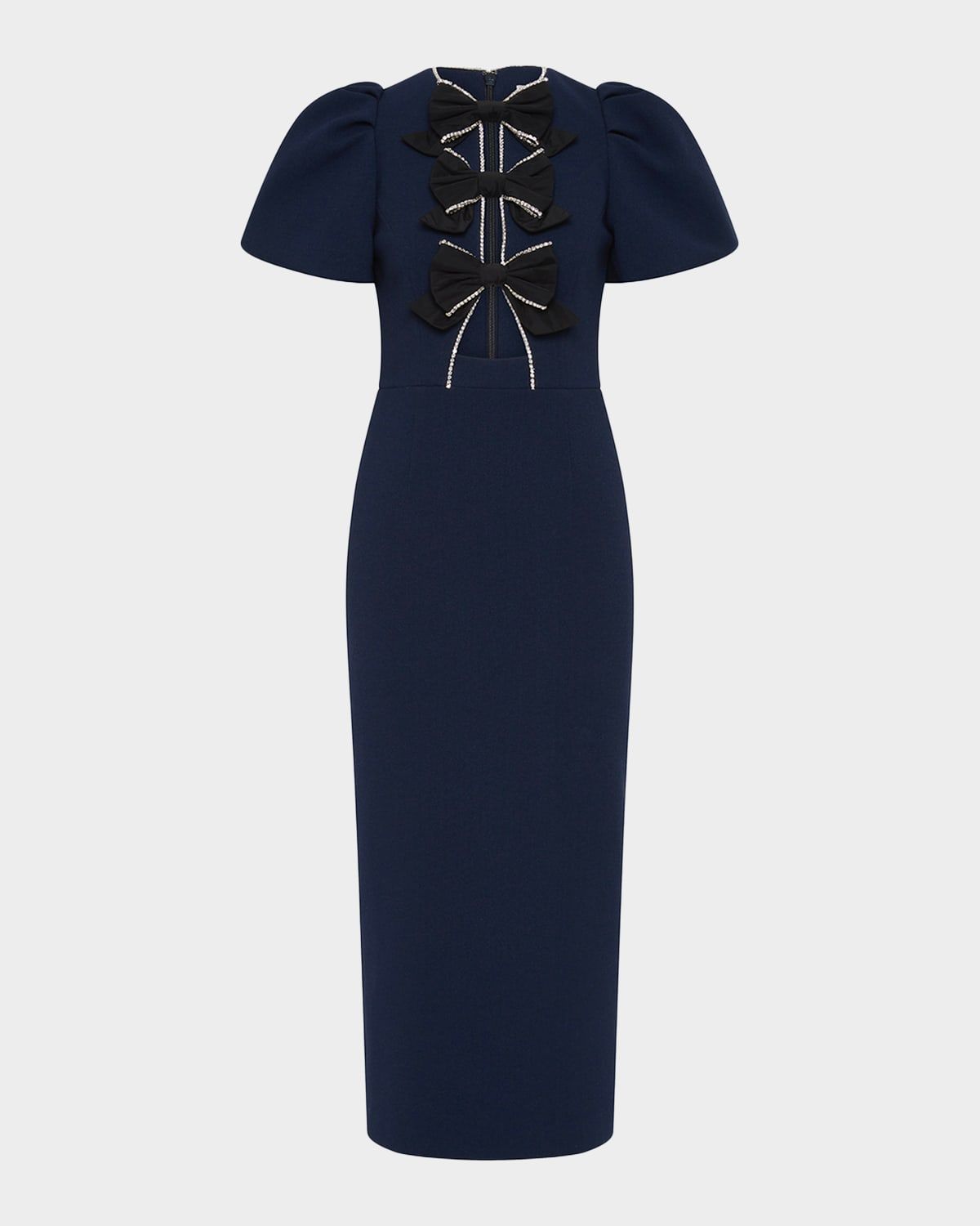 Nemy Bow-Embellished Cutout Crepe Midi Dress