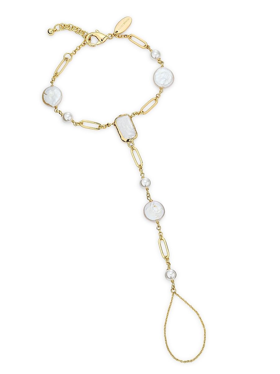 Women's Elissa Goldtone, Freshwater Pearl & Imitation Pearl Hand Chain - Gold