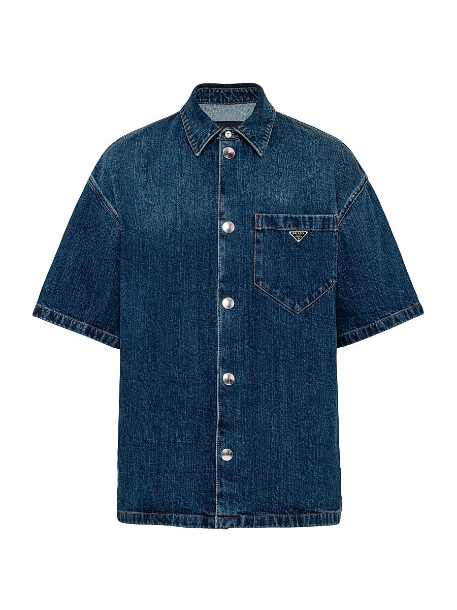 Men's Denim Shirt - Blue - Size Medium
