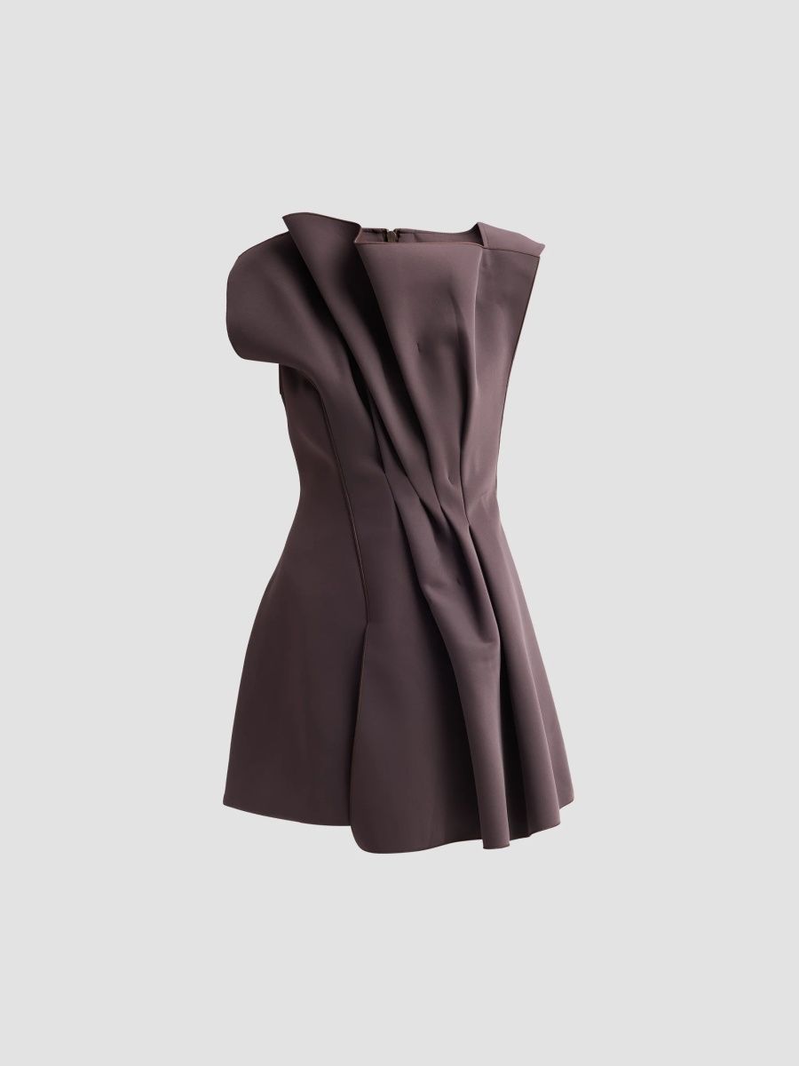 Acler Women's Hawkley Architectural Draped Minidress - Ganache - Size 12