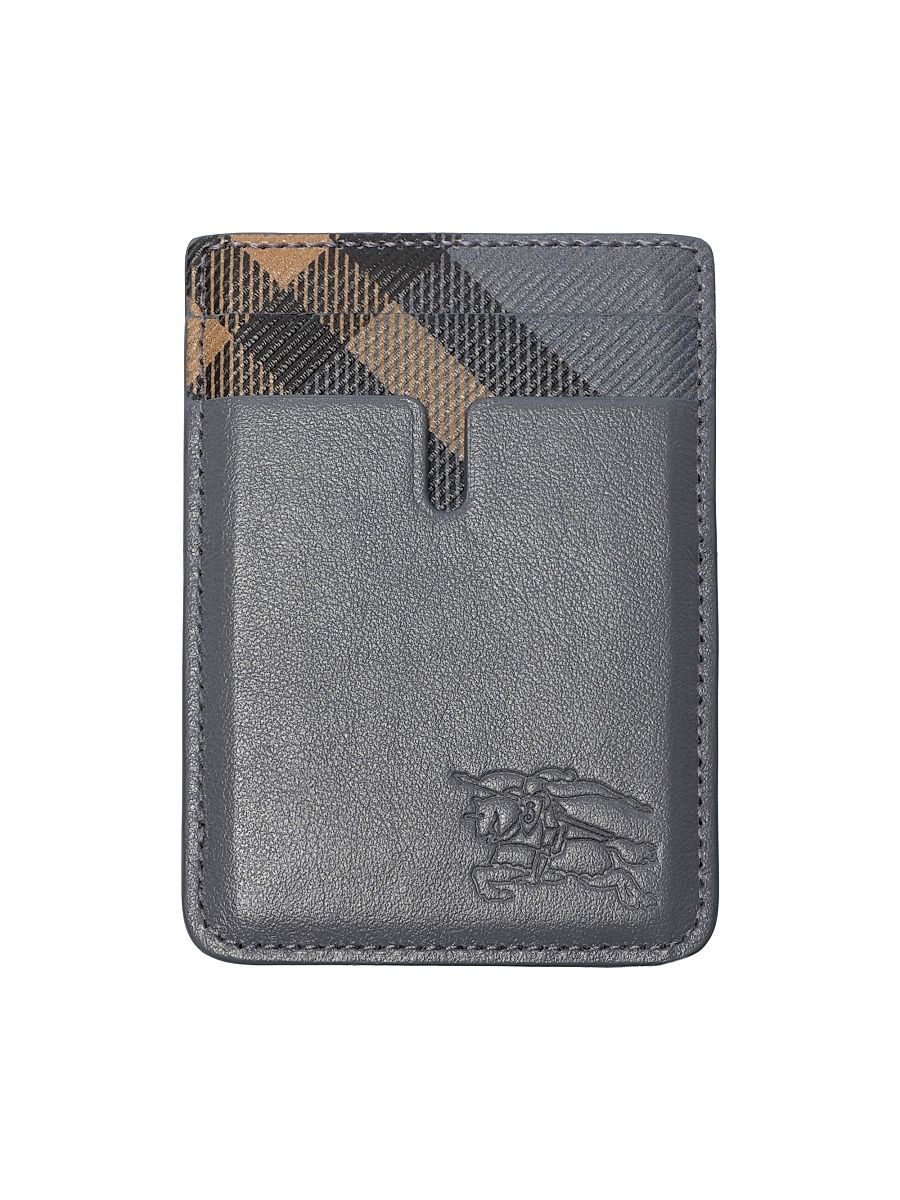 Men's Check Magnetic Phone Card Case - Wave Blue