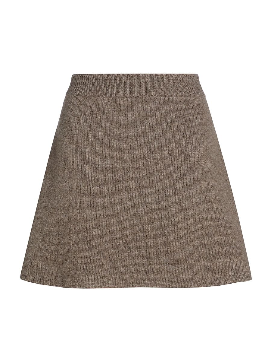 Women's Clare Cashmere A-Line Miniskirt - Truffle - Size Medium