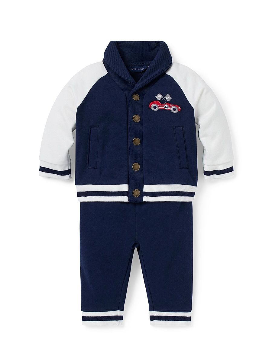 Baby Boy's Race Car French Terry Set - Size 18 Months