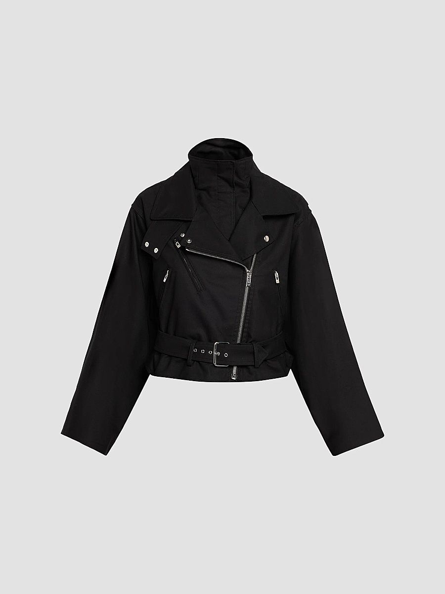ALAÏA Women's Layered Cotton Biker Jacket - Noir - Size 10