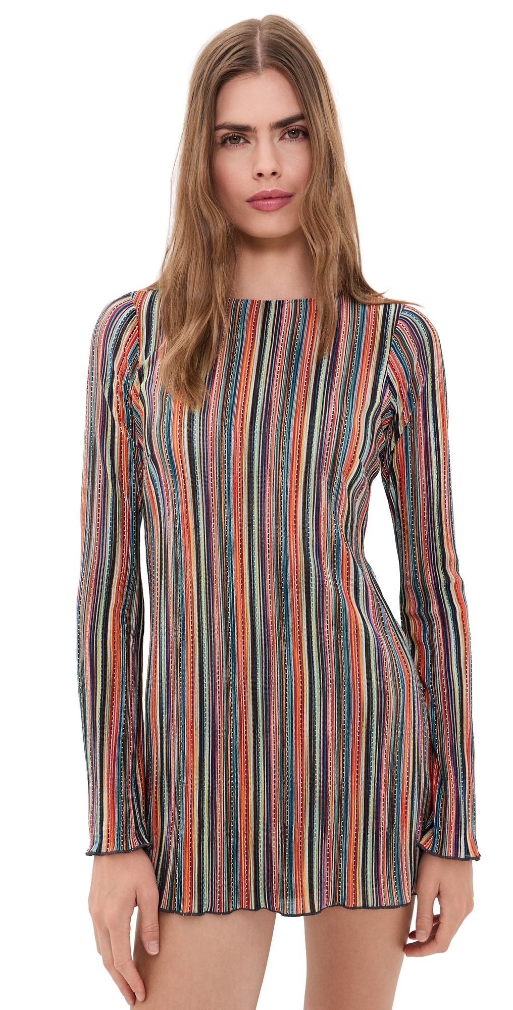 Show Me Your Mumu Drifter Mini Dress Sundown Stripe Knit XL