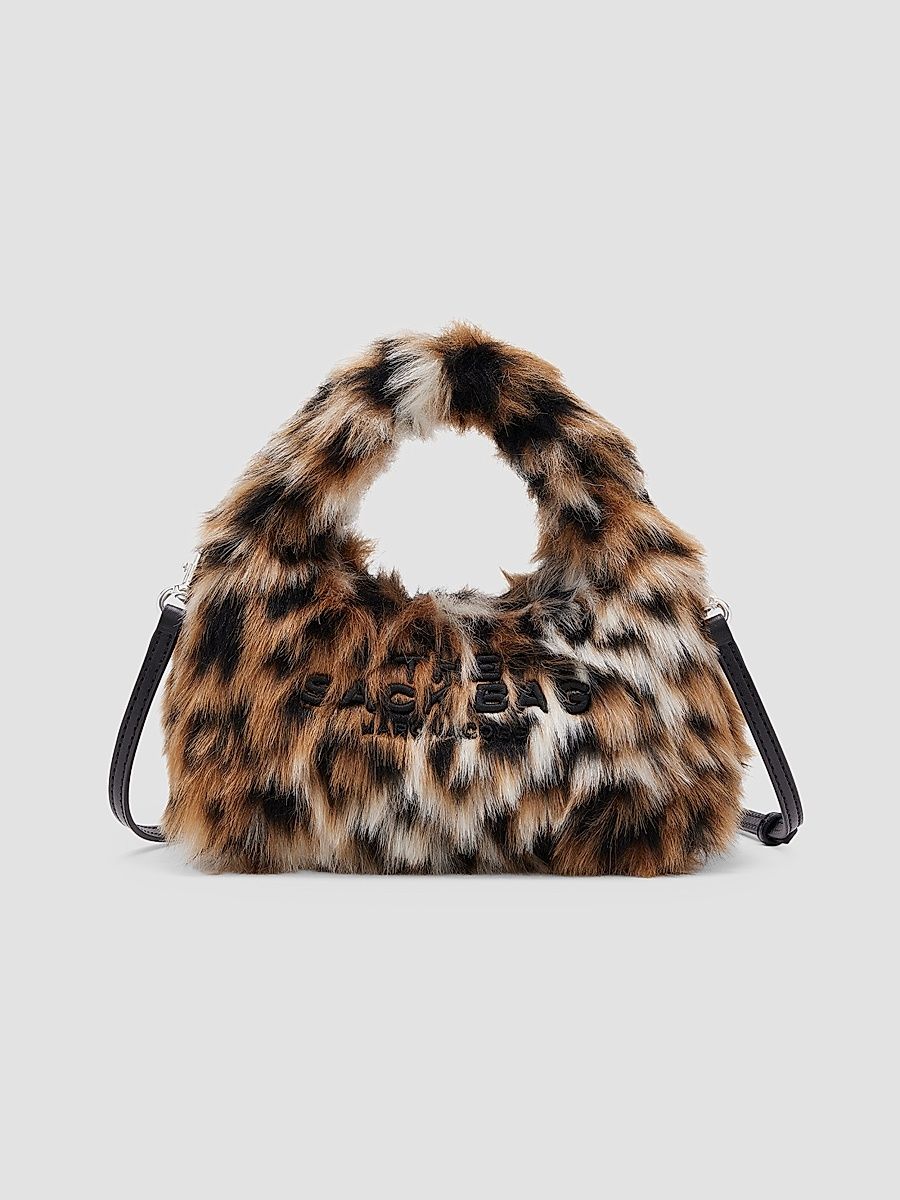 Women's Faux Fur Micro Sack Bag - Brown