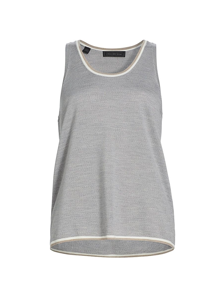 Women's Tipped Wool Tank - Grey - Size Large
