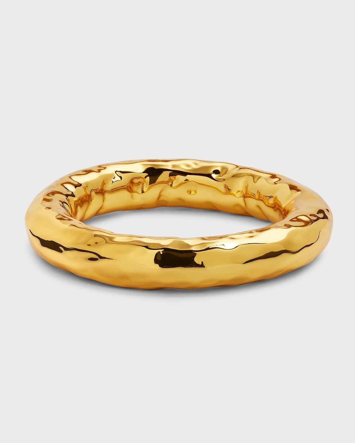 Hammered Gold Chunky Stacking Bangle