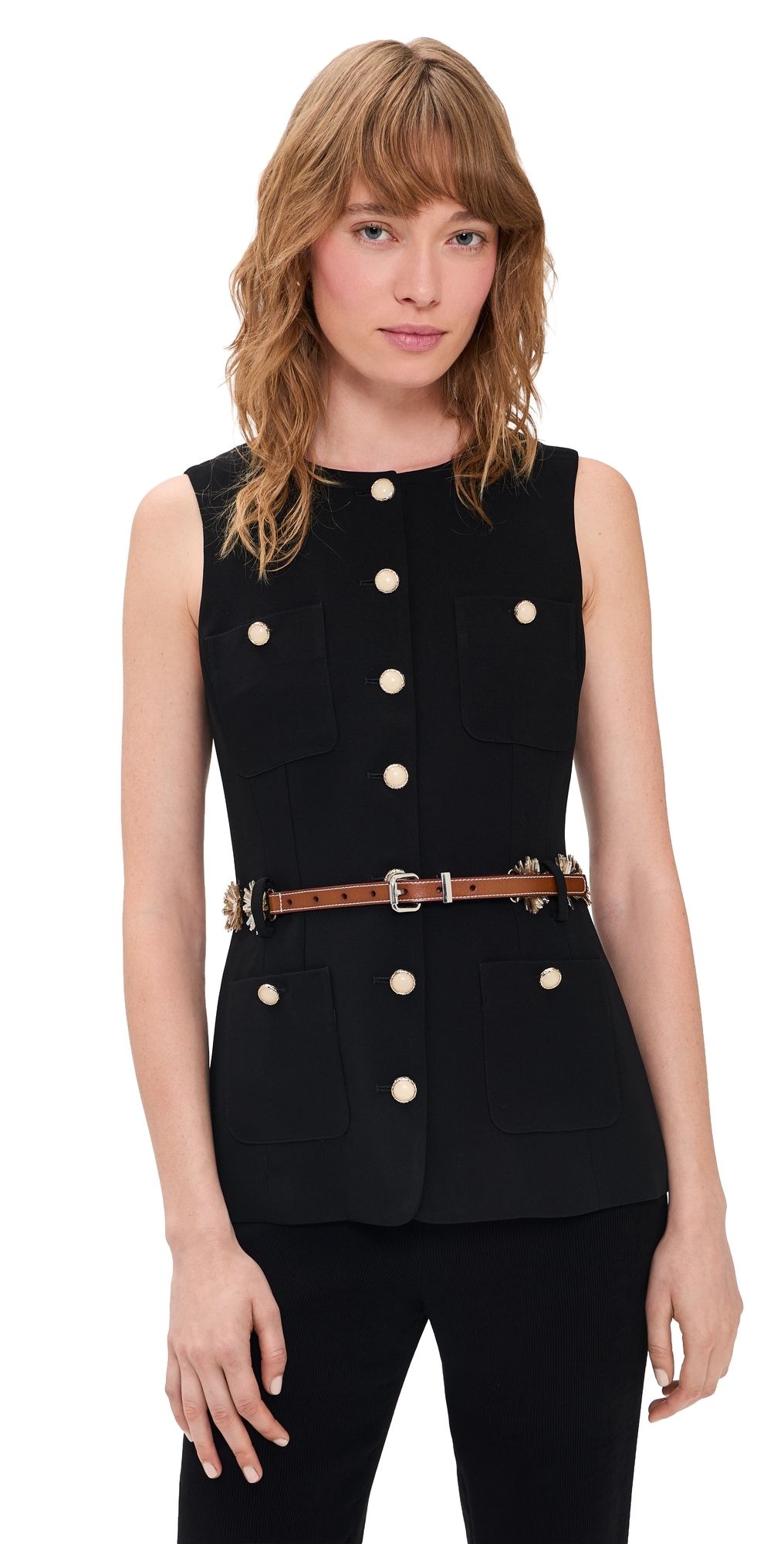 Cinq à Sept Sunflare Belt Kole Vest Black/Champagne XS