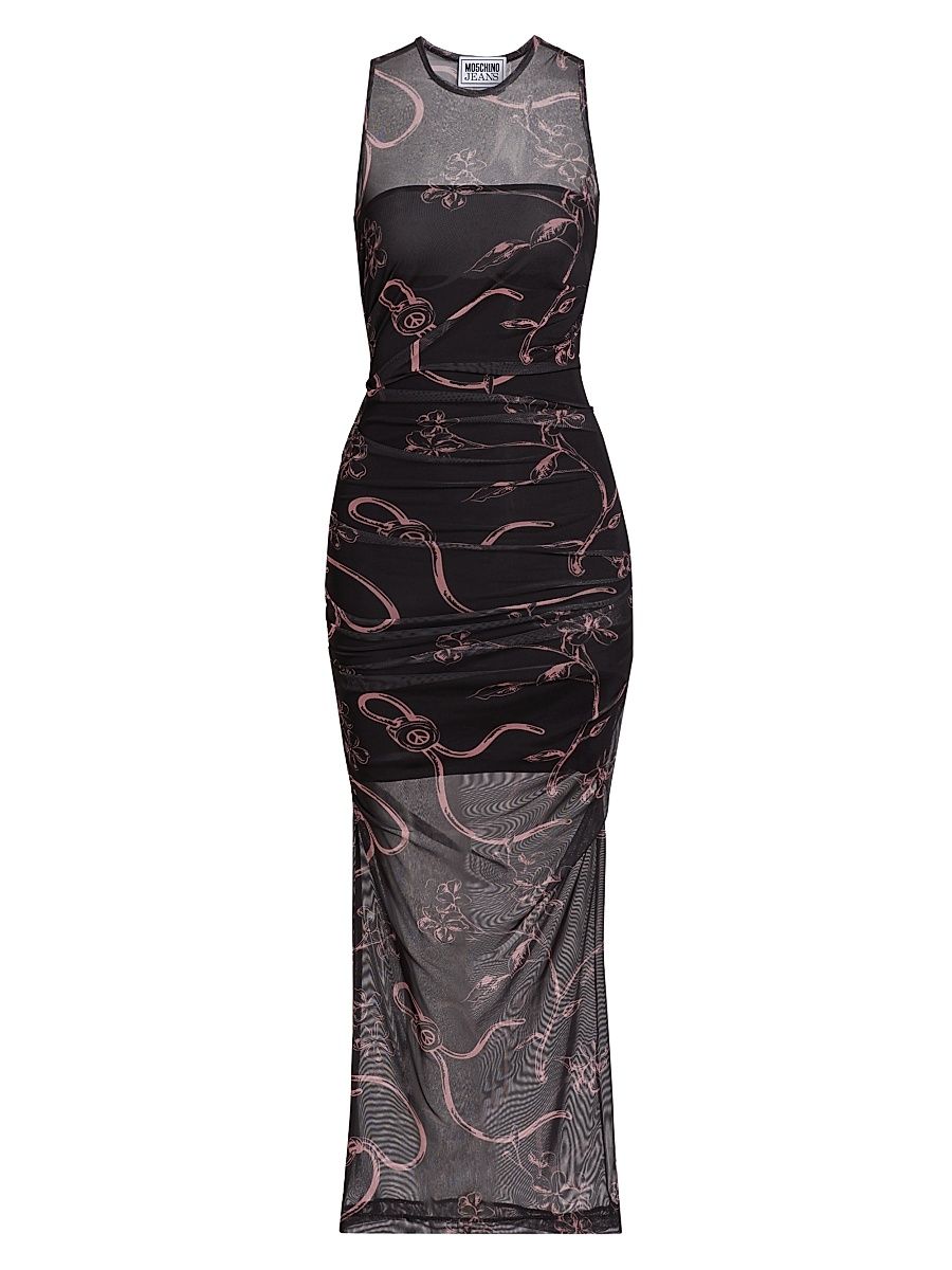 Women's Sheer Stretch Dress - Multi Black - Size 2