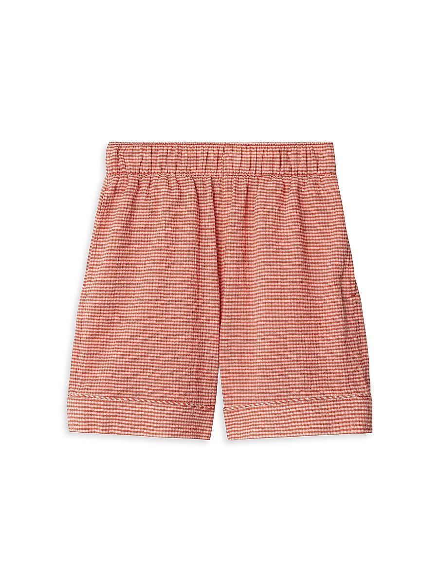 Little Boy's & Boy's Xander Gingham Shorts - Orange Red - Size 8