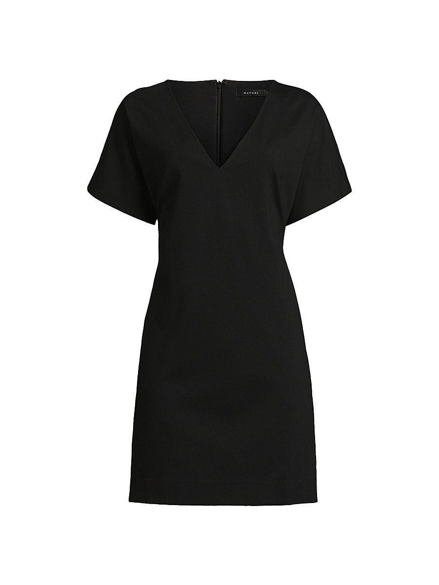 Women's Compact Knit Short Sleeve Sheath Dress - Black - Size 6