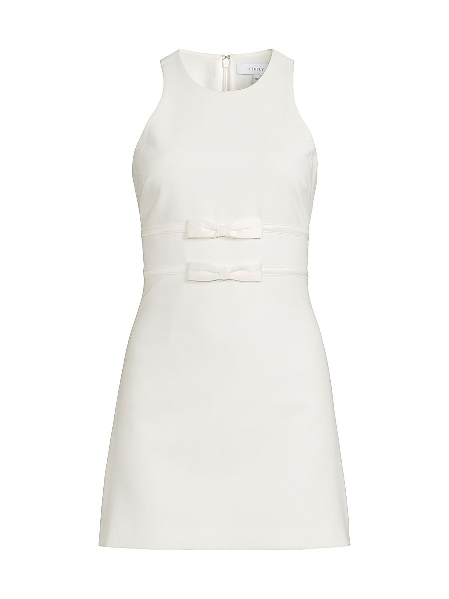 Women's Marie Bow Minidress - White - Size 12