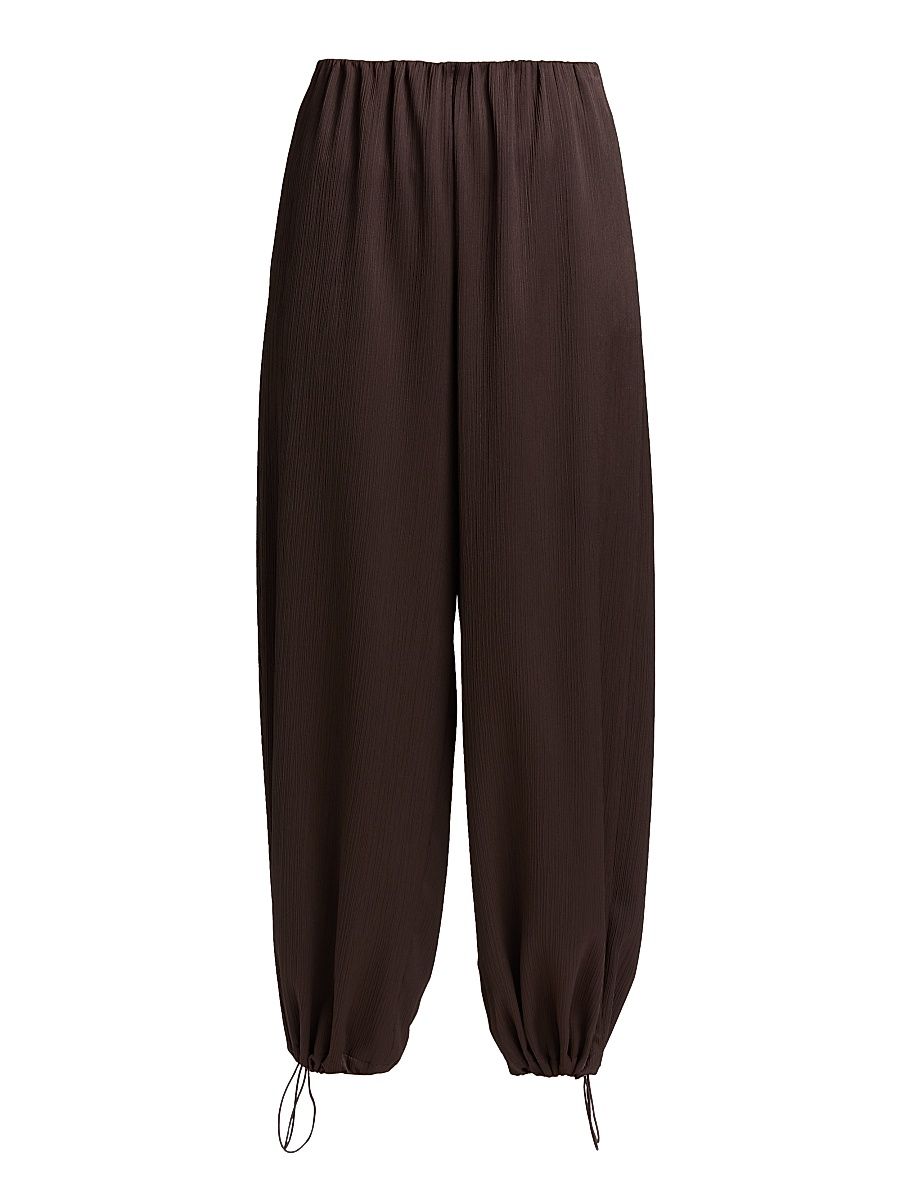 Women's Plissé Crinkle Jogger Pants - Iron - Size XXS
