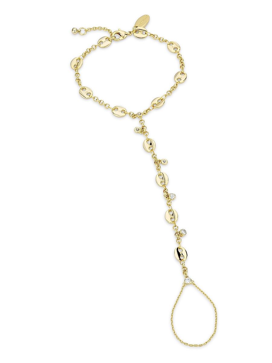 Women's Azzura Goldtone & Cubic Zirconia Hand Chain - Gold