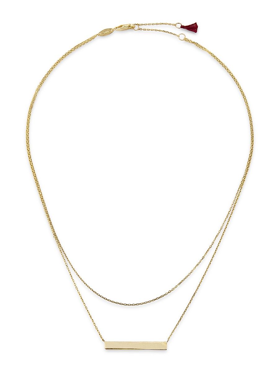 Women's 14K-Gold-Plated Bar Pendant Necklace - Gold