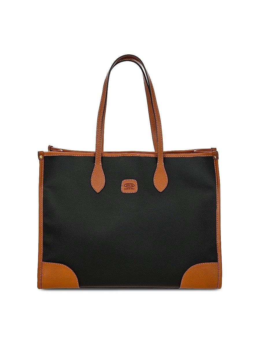 Men's Firenze Leather-Trim Tote Bag - Black
