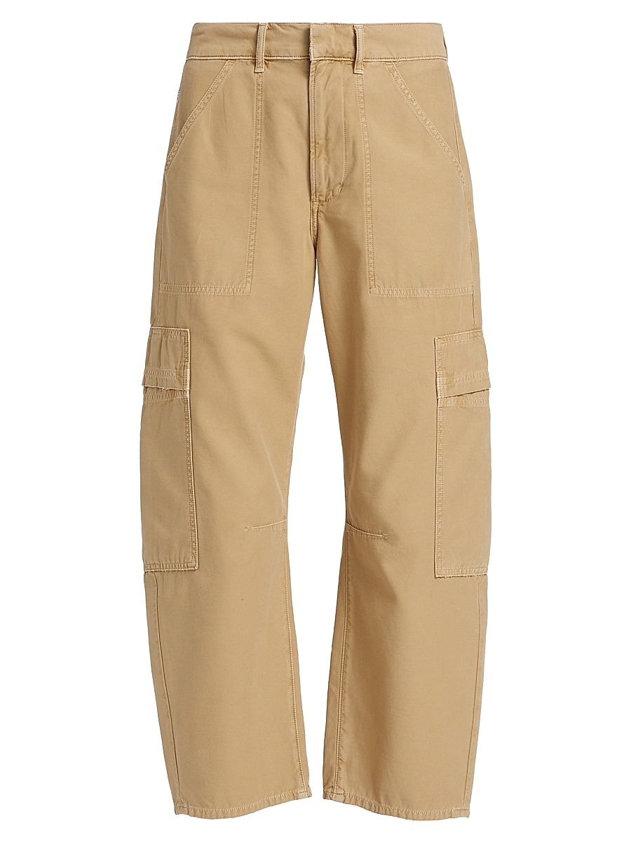 Women's Marcelle Cotton Twill Cargo Pants - Heirloom Medium Dark Khaki - Size 30