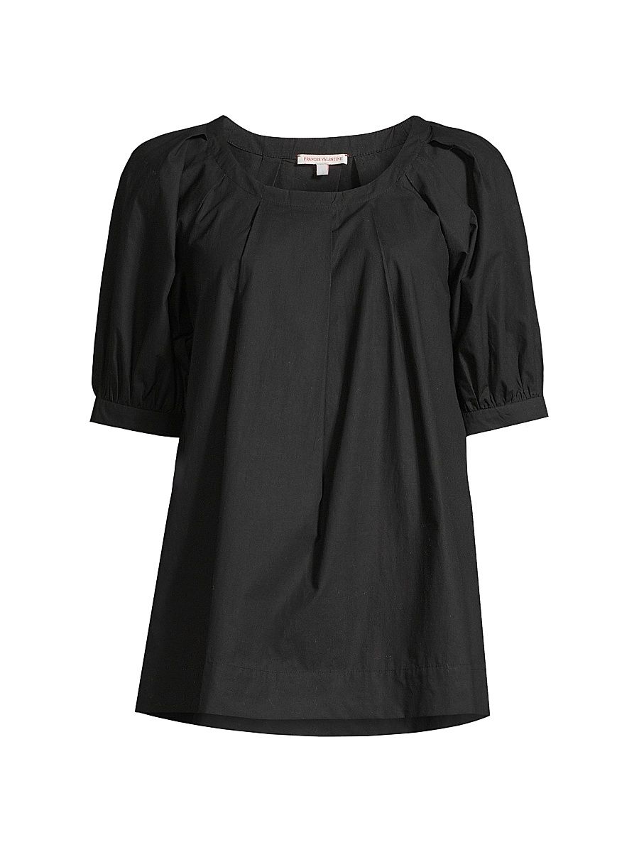 Women's Zonda Cotton Poplin Top - Black - Size XL