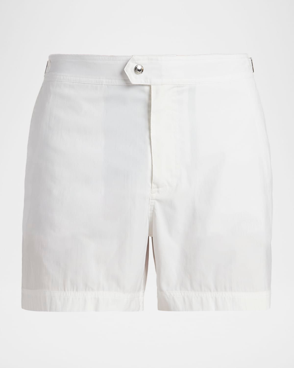 Men & apos;s Poplin Waistband-Tab Swim Trunks
