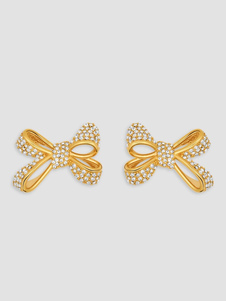 Oscar de la Renta Women's Goldtone & Glass Crystal Bow Stud Earrings - Crystal