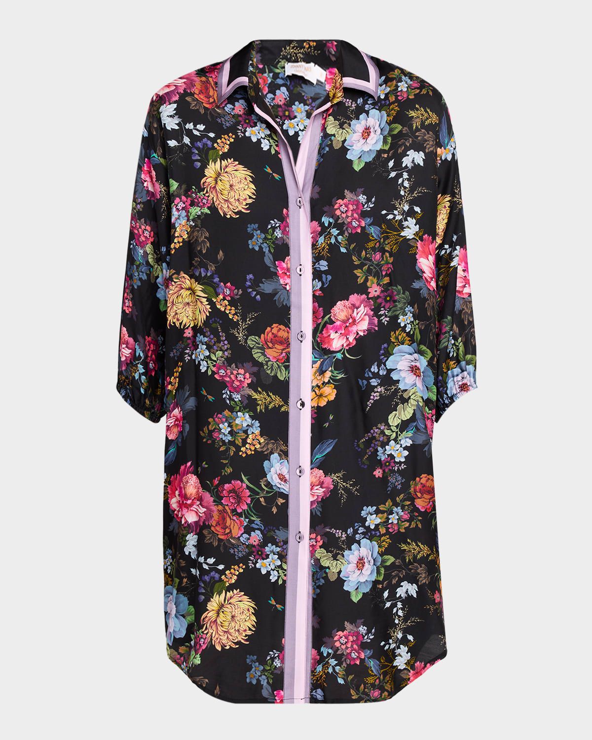 Baccara Floral Shirtdress Coverup