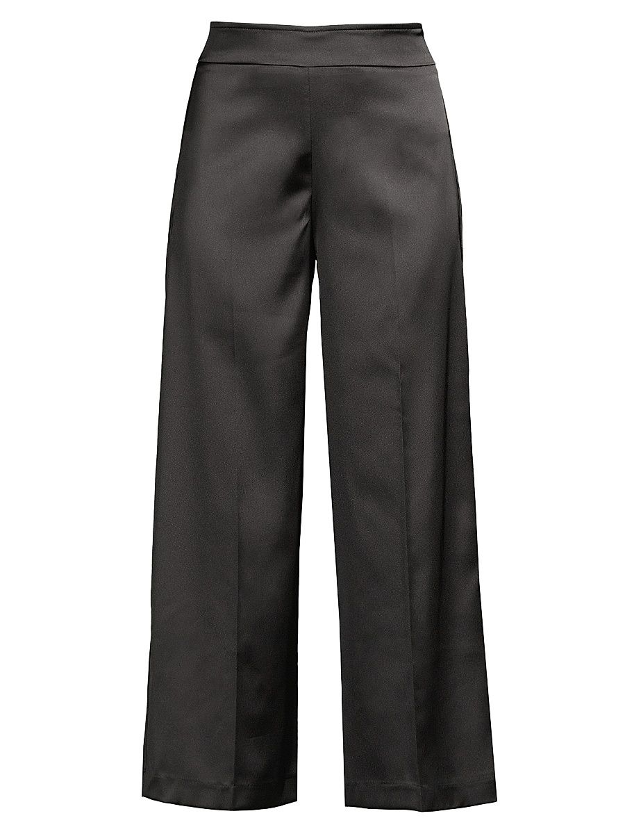 Women's Alex Satin Wide-Leg Pants - Black - Size 12