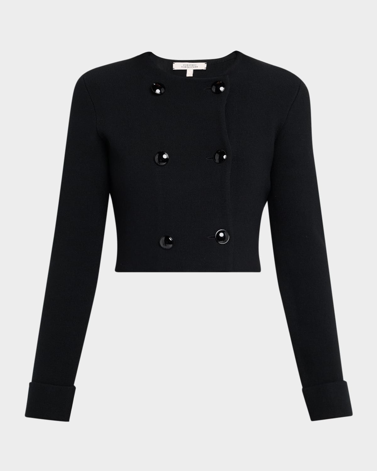 Sharp Ambition Double-Breasted Crop Jacket