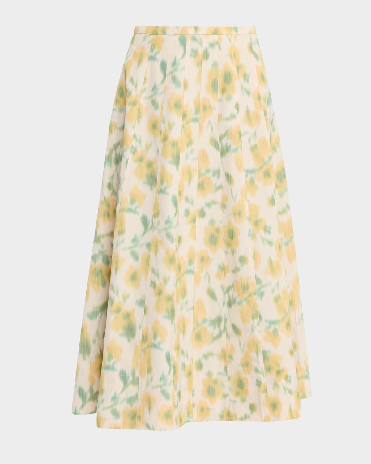 Tavia Floral Taffeta Midi Skirt