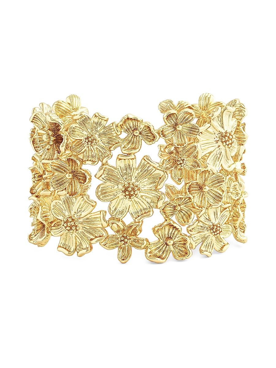 Women's Wildflowers 18K-Gold-Plated Wide Cuff - Gold