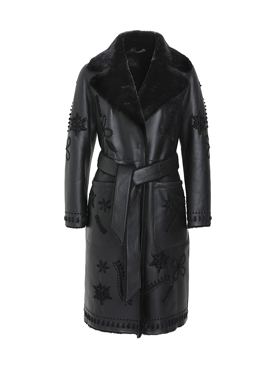 Women's Merino Shearling Lamb Short Coat - Black - Size Small