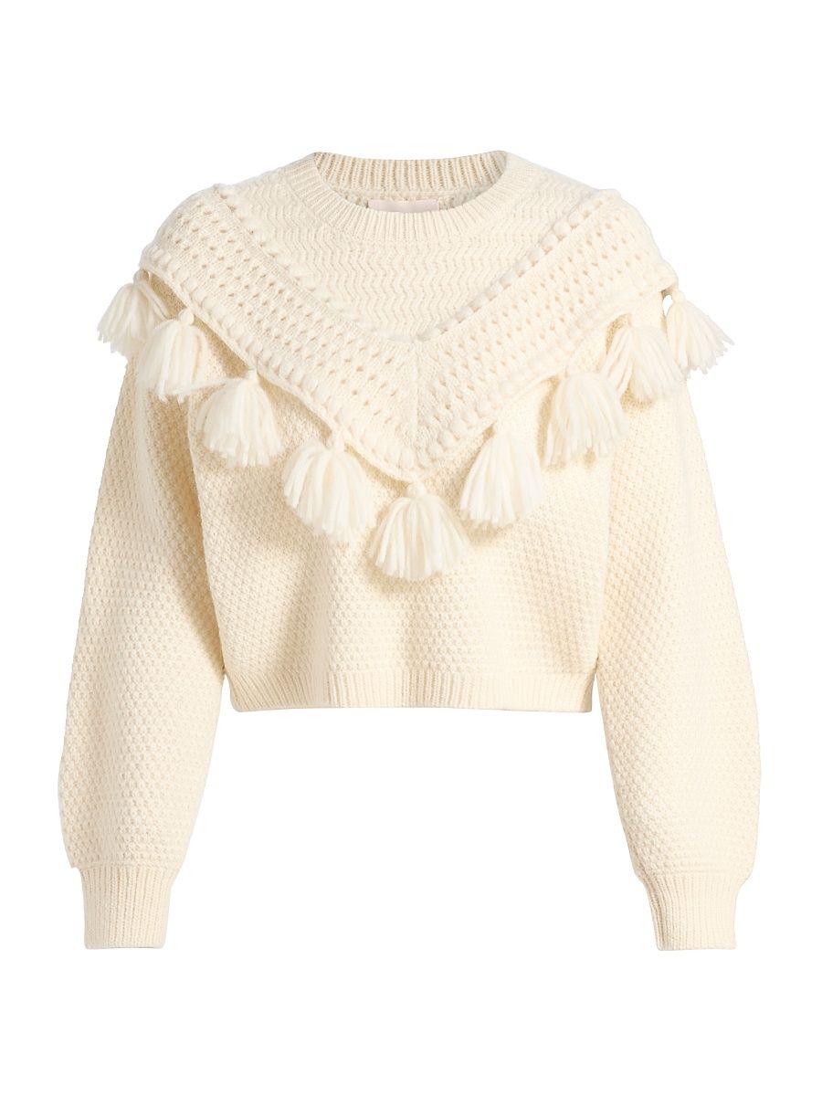 Women's Mariali Knit Alpaca-Blend Pullover Sweater - Ivory - Size XL