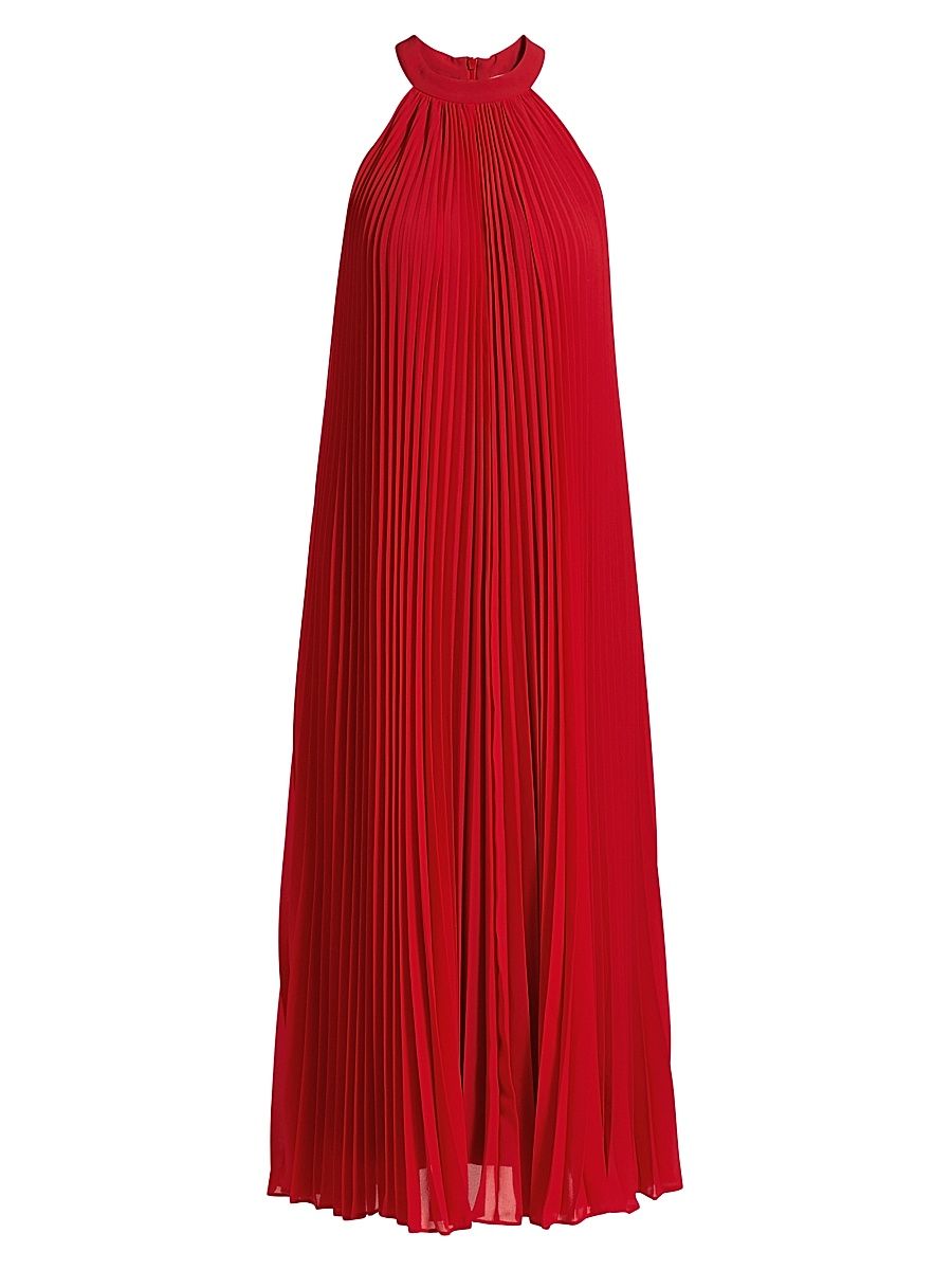 Women's Minneli Plisse Halterneck Maxi Dress - Cherry - Size Large