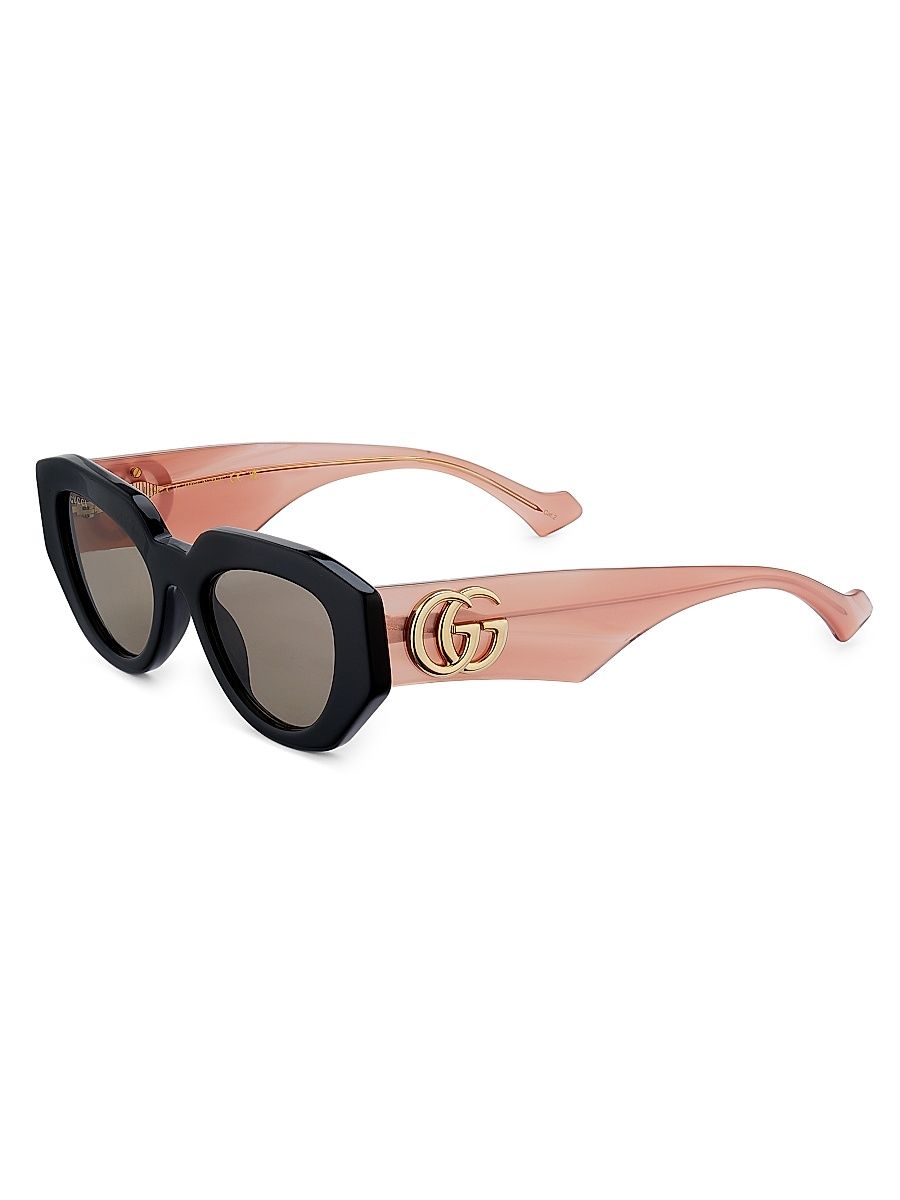 Women's Gucci Generation 51MM Geometric Sunglasses - Black Beige