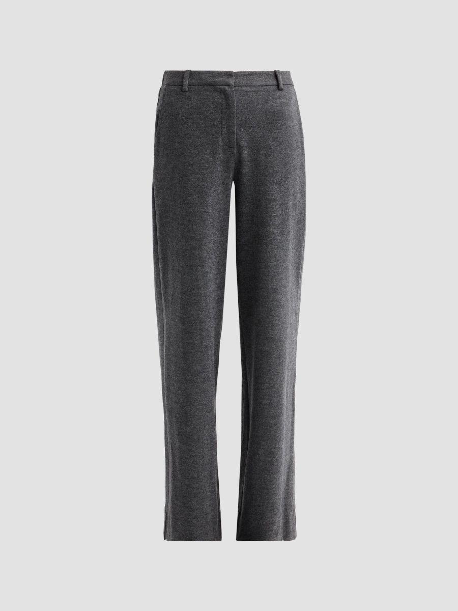SIMKHAI Women's Tavar Straight-Leg Pants - Dark Charcoal - Size 6