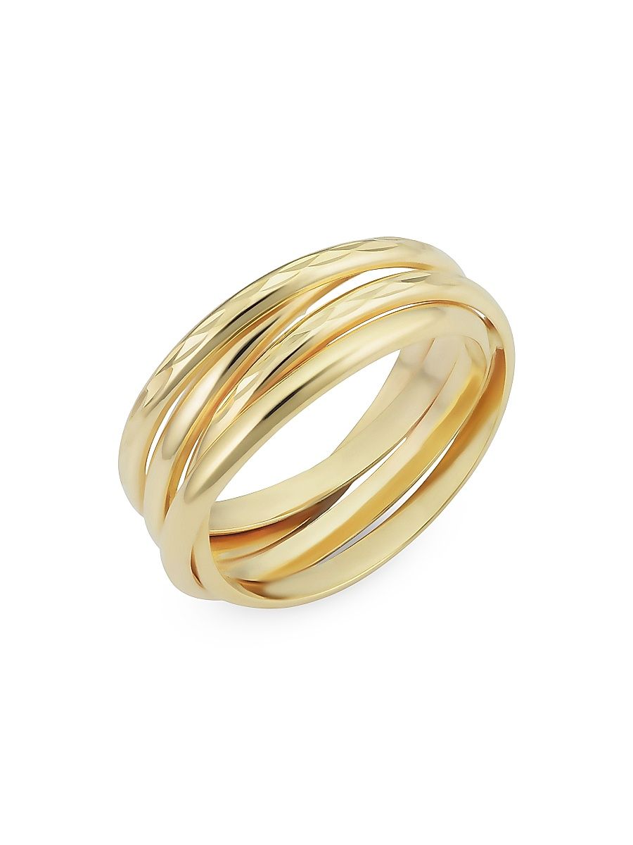 Women's 14K Yellow Solid Gold Echelon Ring - Yellow Gold - Size 9