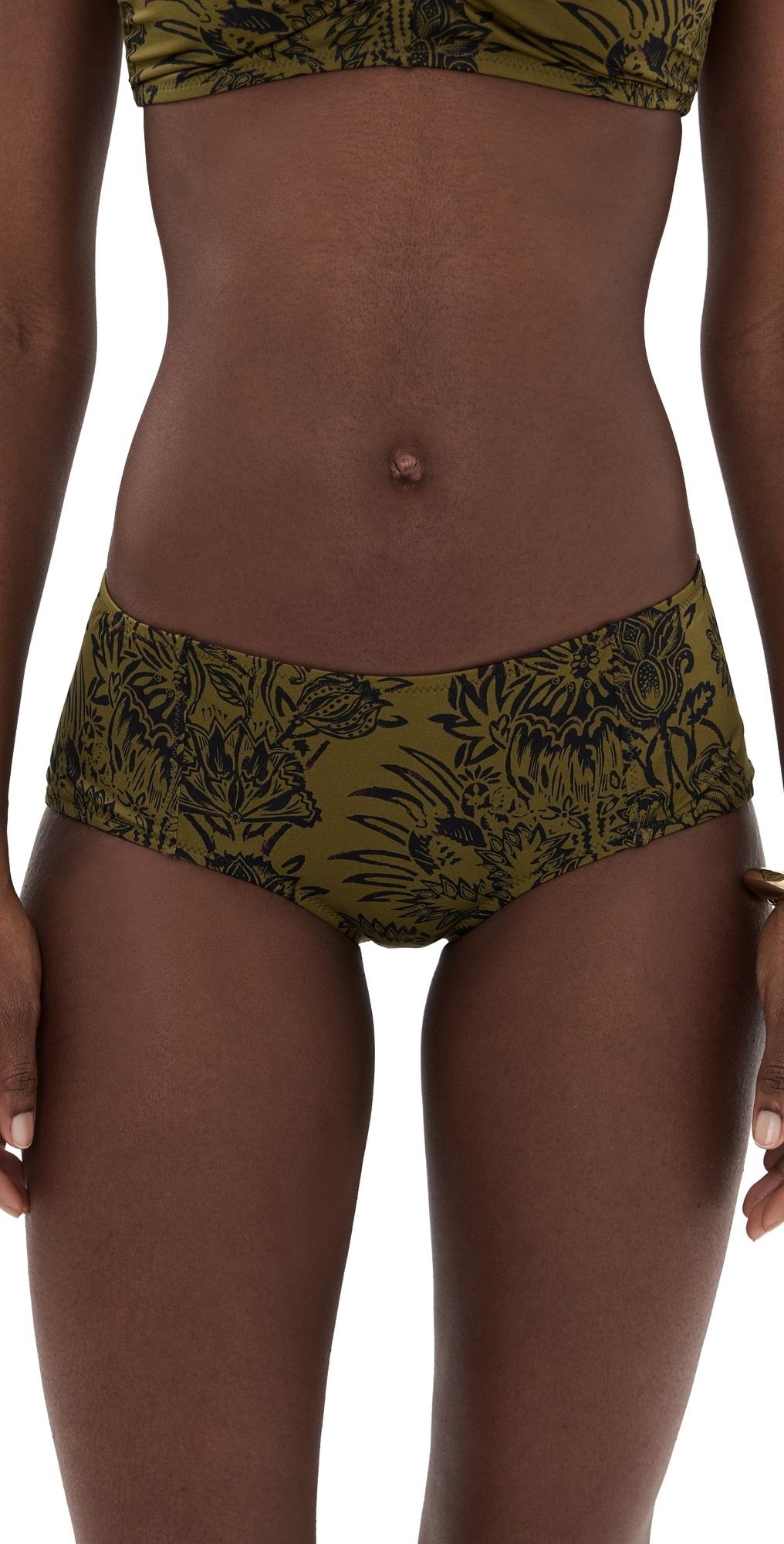 Ulla Johnson Amalfi Bikini Bottoms Olive Flora L