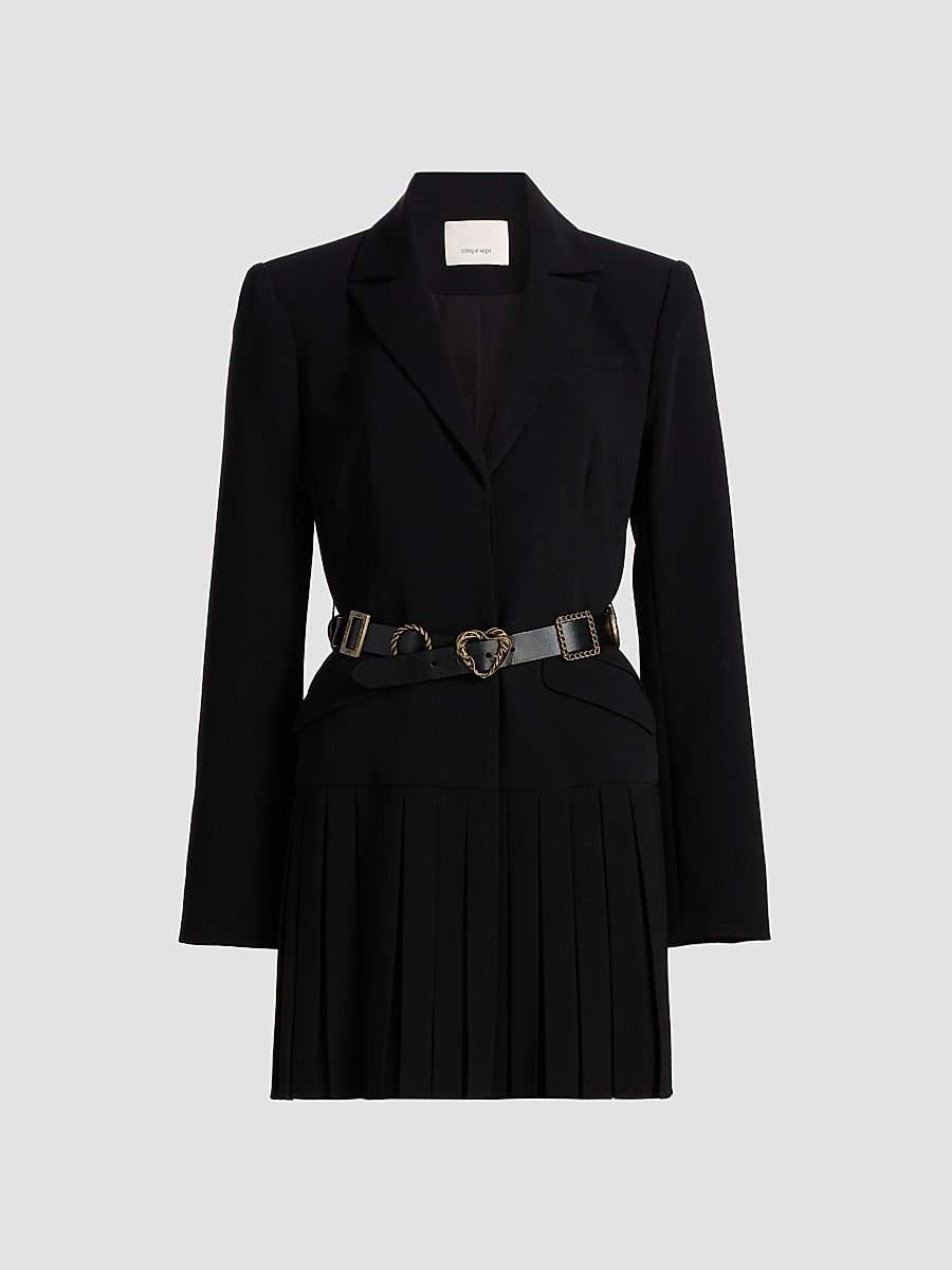 Women's Saule Belted Mini Dress - Black - Size 10