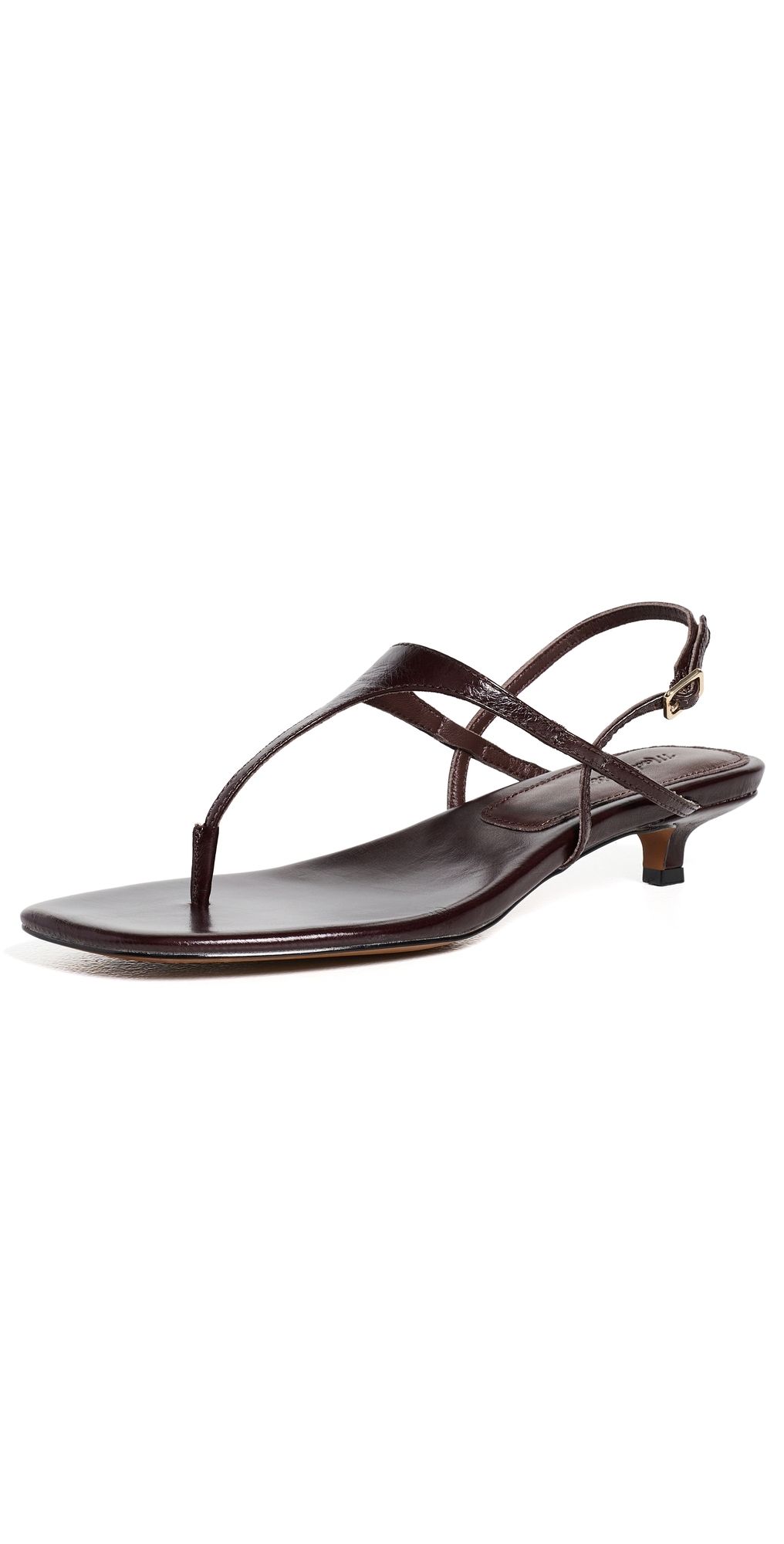 Madewell The Chiara Kitten Heel Slingback Sandals Espresso Bean 6.5