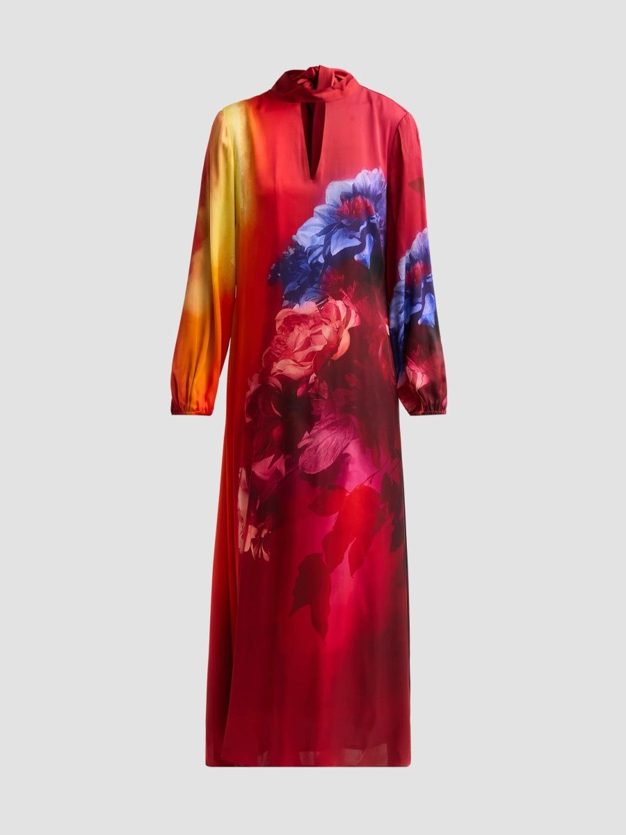Elie Tahari Women's Alana Floral Silk-Blend Maxi Dress - Burning Love Print - Size XS