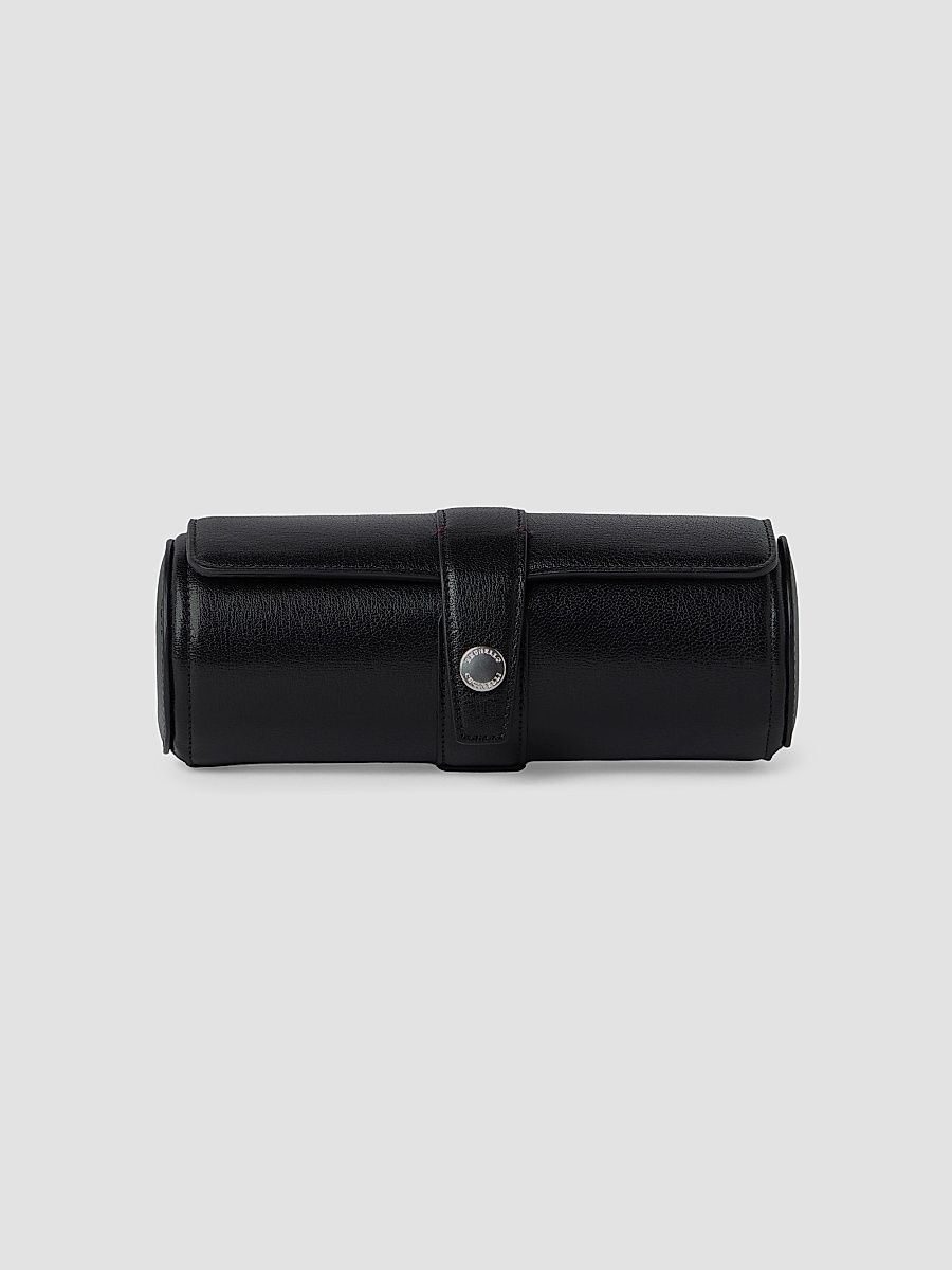 Brushed Leather Watch Box - Black