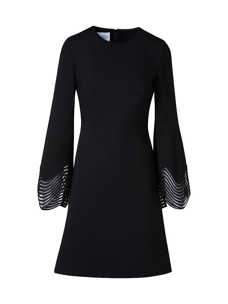 Women's Scalloped Cuff Jersey Minidress - Black - Size 12